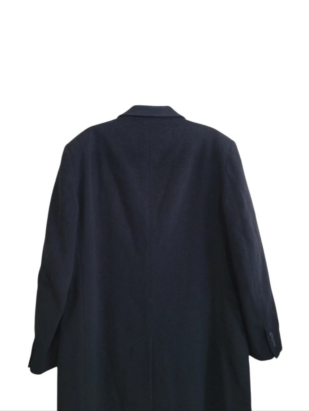 Bradley Jons Men's Black Single-Breasted Overcoat Cashreme Wool Blend Size 42 - Picture 6 of 10